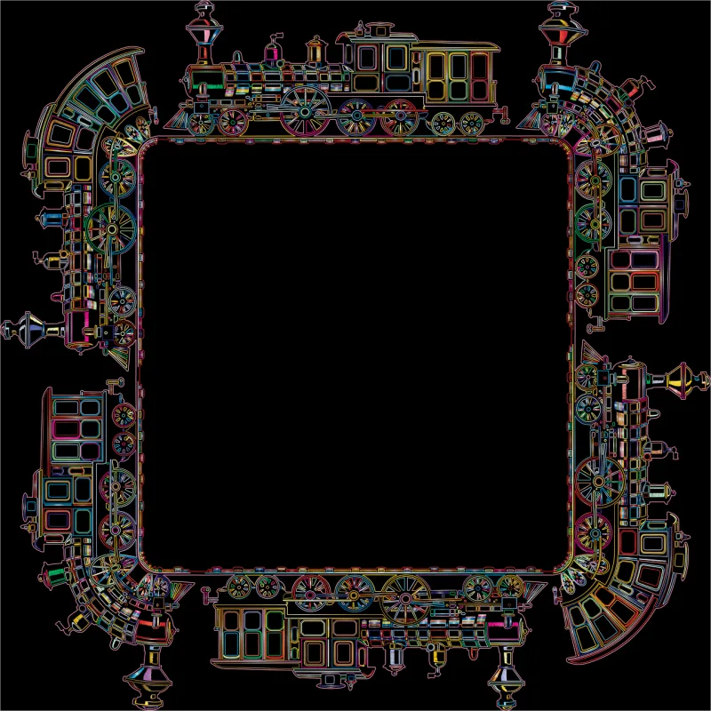 Train Locomotive Frame Stickdatei – Kinder