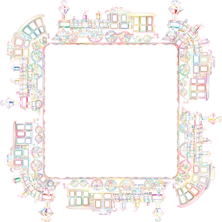 Train Locomotive Frame Stickdatei