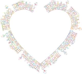 Train Locomotive Heart Stickdatei