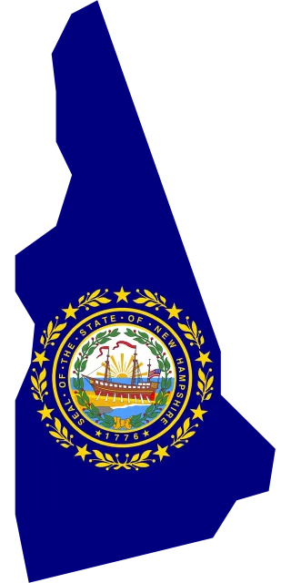 New hampshire Map Flag Stickdatei