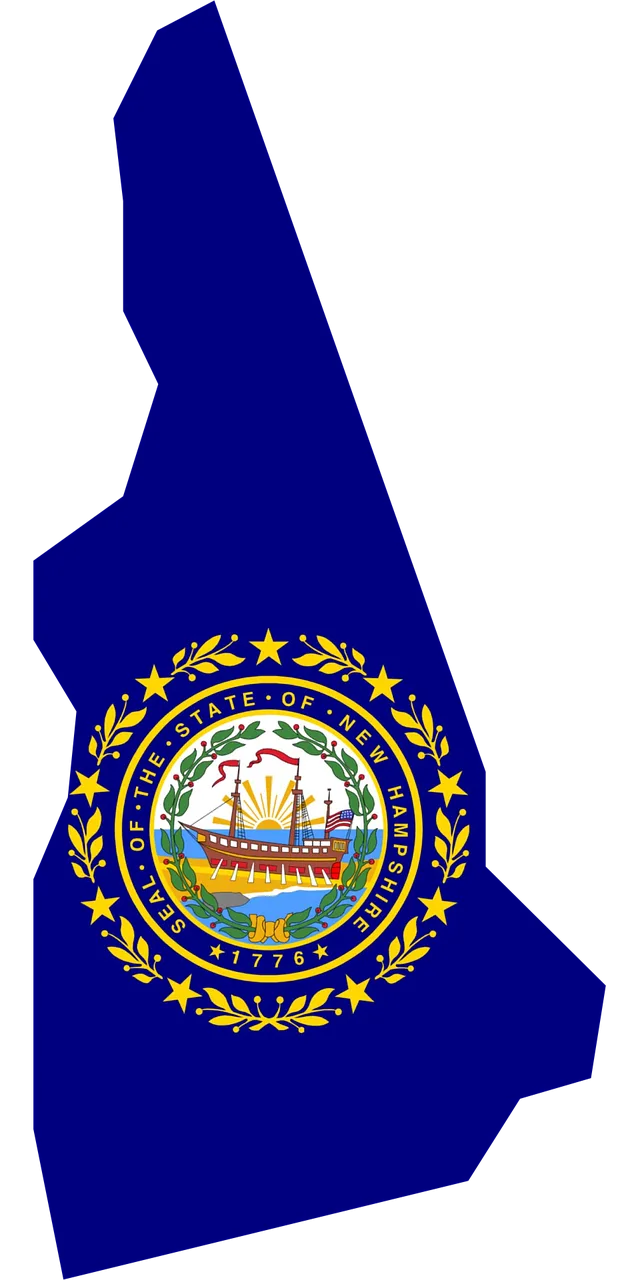 New hampshire Map Flag Stickdatei – Fahrzeuge