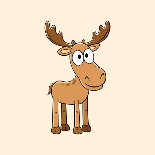 Hand drawn Cartoon Moose Stickdatei