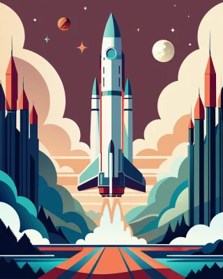 Rocket Space Launch Stickdatei
