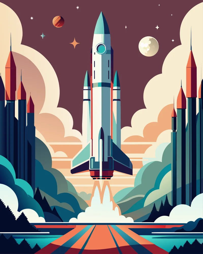 Rocket Space Launch Stickdatei – Kinder