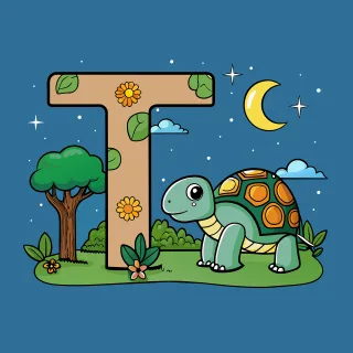Ai generated Letter Turtle Stickdatei