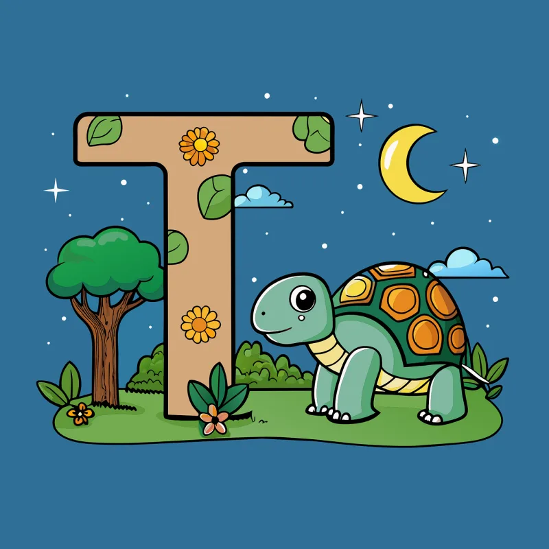 Ai generated Letter Turtle Stickdatei – Tiere