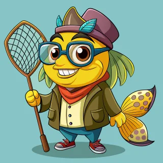 Ai generated Fish Cartoon Stickdatei