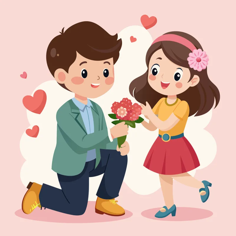 Ai generated Couple Lovers Stickdatei – Herzen & Liebe