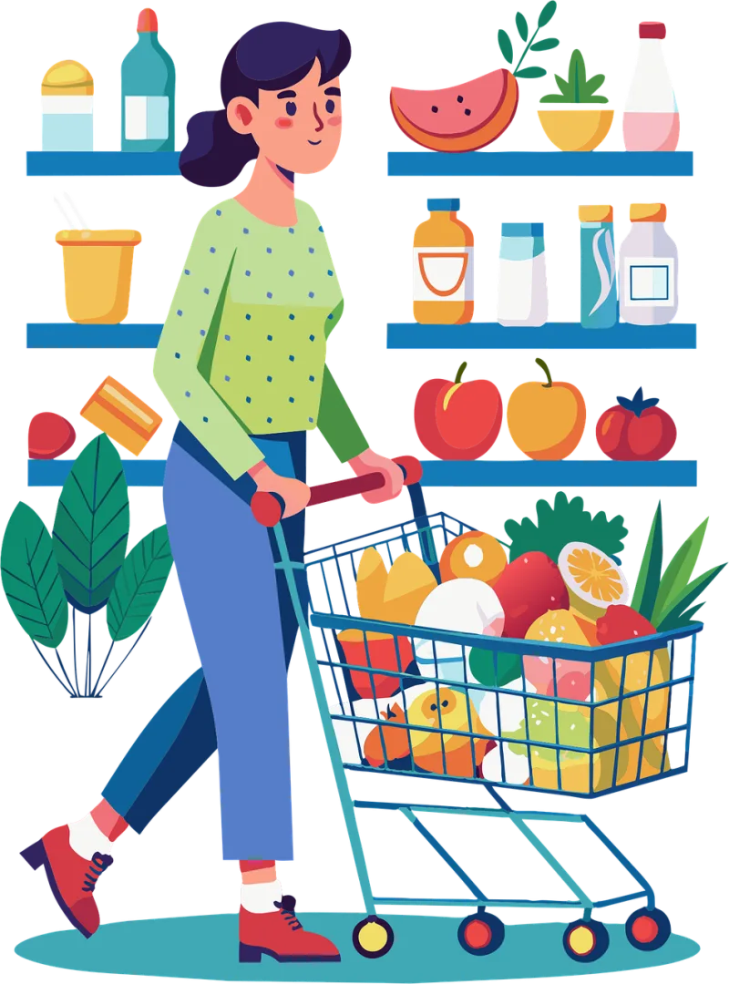 Ai generated Shop Market Stickdatei – Essen & Trinken