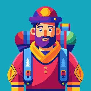 Ai generated Man Mountain Stickdatei