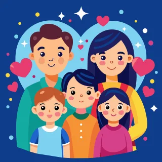 Ai generated Family Parents Stickdatei