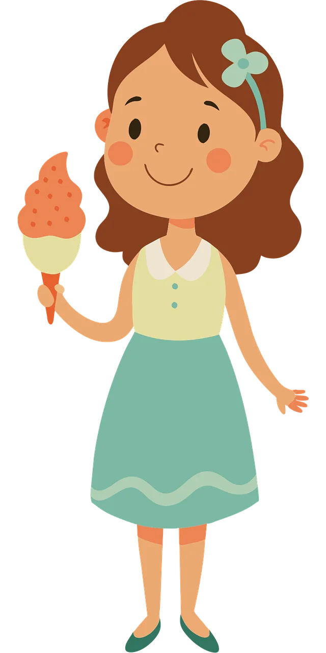 Ai generated Girl Nature Stickdatei – Essen & Trinken