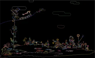 Abstract Train Fantasy Stickdatei