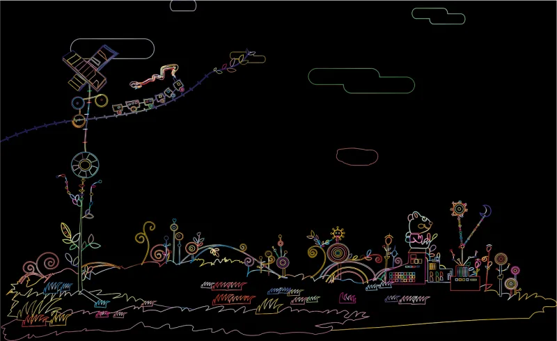 Abstract Train Fantasy Stickdatei – Fahrzeuge