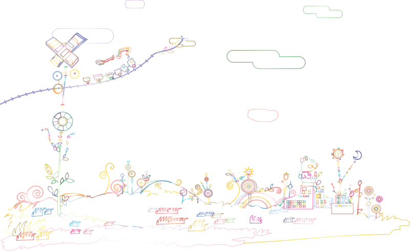 Abstract Train Fantasy Stickdatei – Kinder