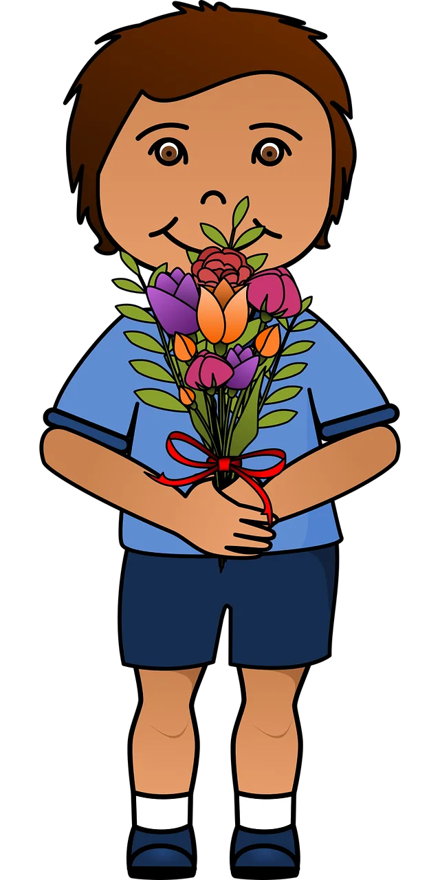 Boy Child Flowers Stickdatei – Blumen