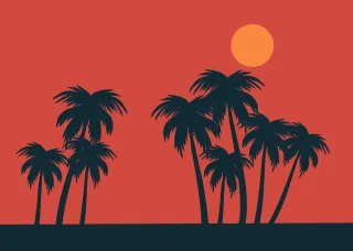 Palm Tree Silhouette Stickdatei