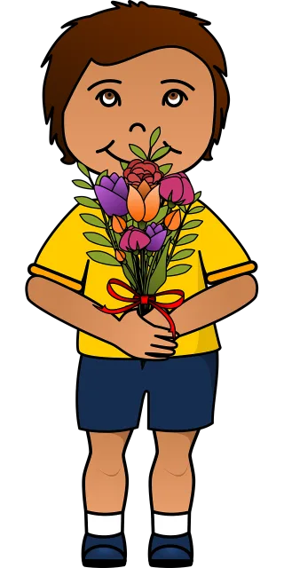 Boy Child Flowers Stickdatei – Blumen