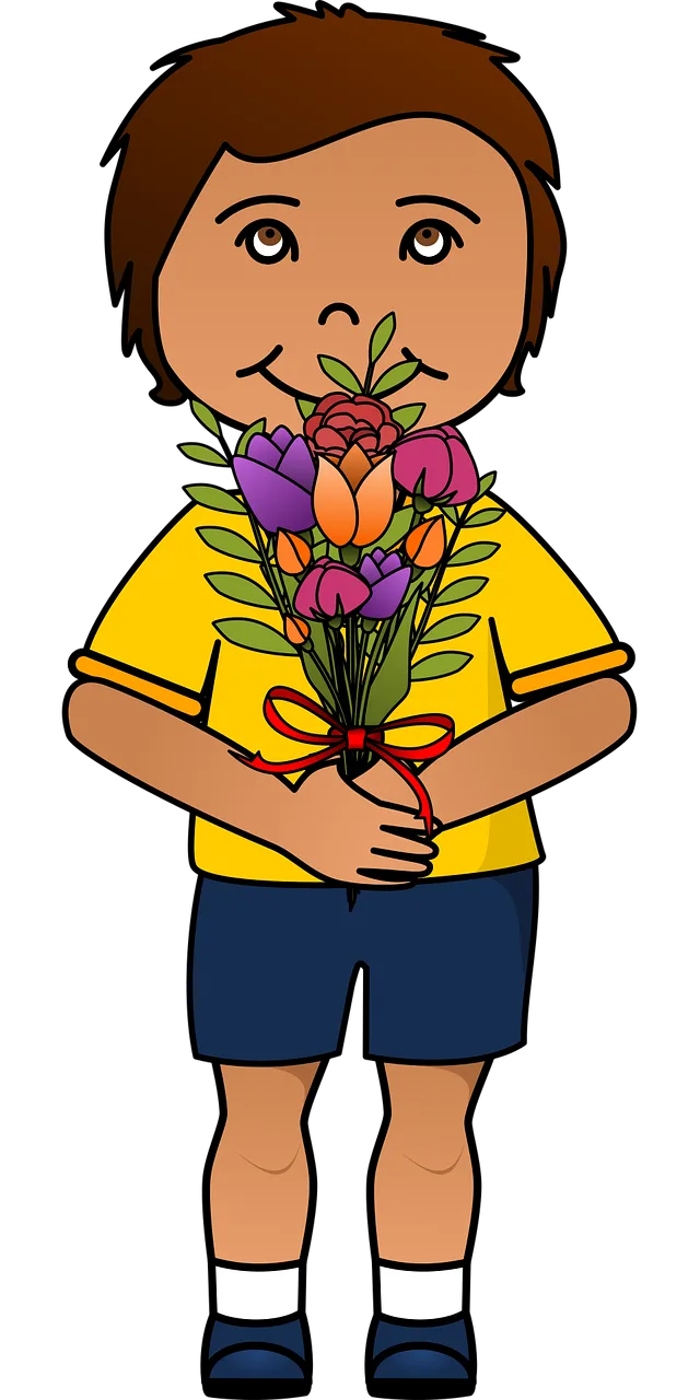 Boy Child Flowers Stickdatei – Blumen