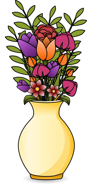 Bouquet Flowers Vase Stickdatei