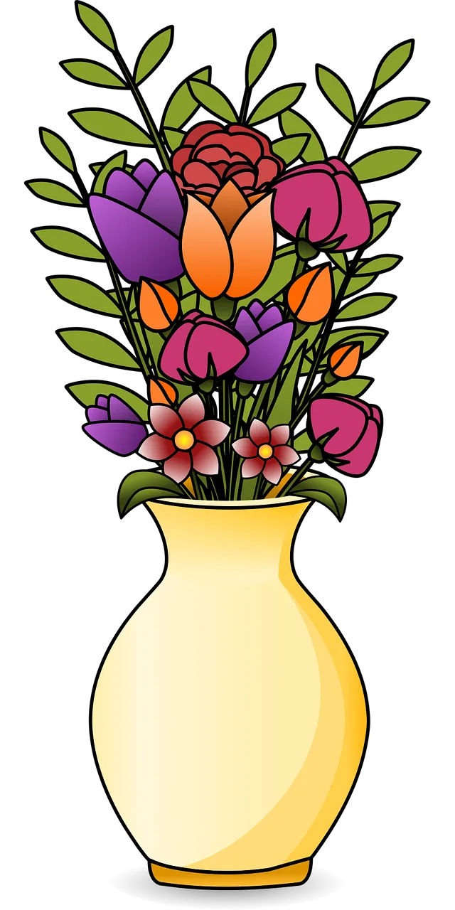 Bouquet Flowers Vase Stickdatei – Blumen