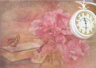 Lettering Clock Nature Stickdatei