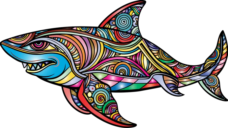 Shark Animal Predator Stickdatei – Sport