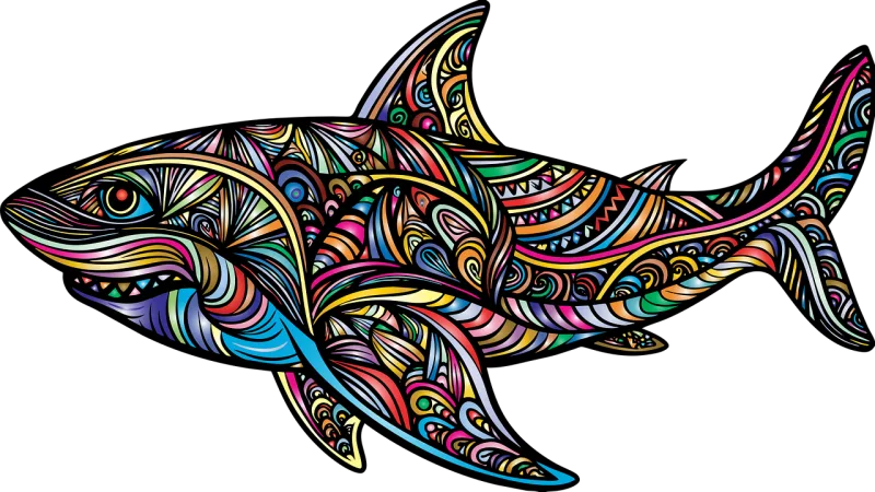 Shark Animal Predator Stickdatei – Sport