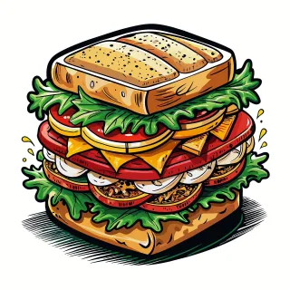 Sandwich art Food illustration Kitchen decor Stickdatei – Weihnachten