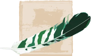 Feather Green Striped Stickdatei