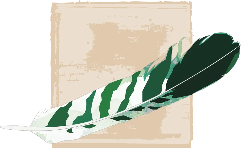 Feather Green Striped Stickdatei – Natur