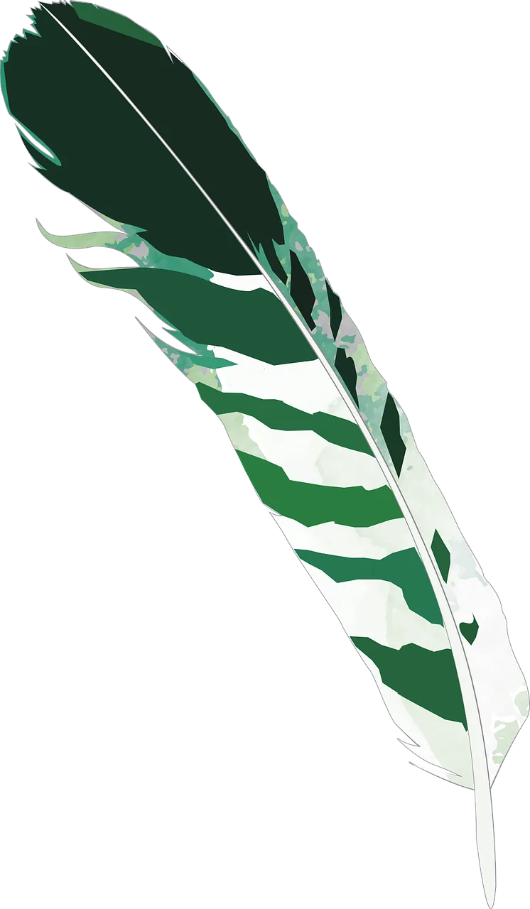 Feather Green Striped Stickdatei – Natur