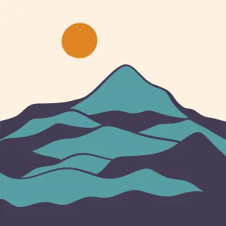 Mountain Minimalist Sunrise Stickdatei