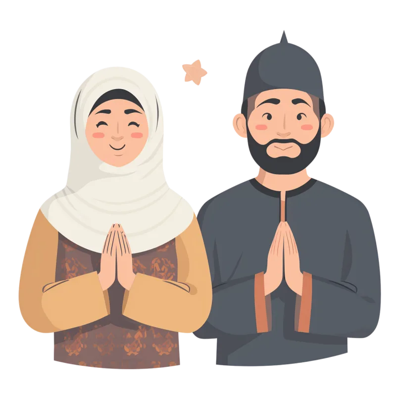 Ai generated Muslim Couple Stickdatei – Herzen & Liebe