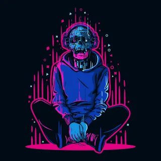 Cyberpunk Cyber Hackers Stickdatei