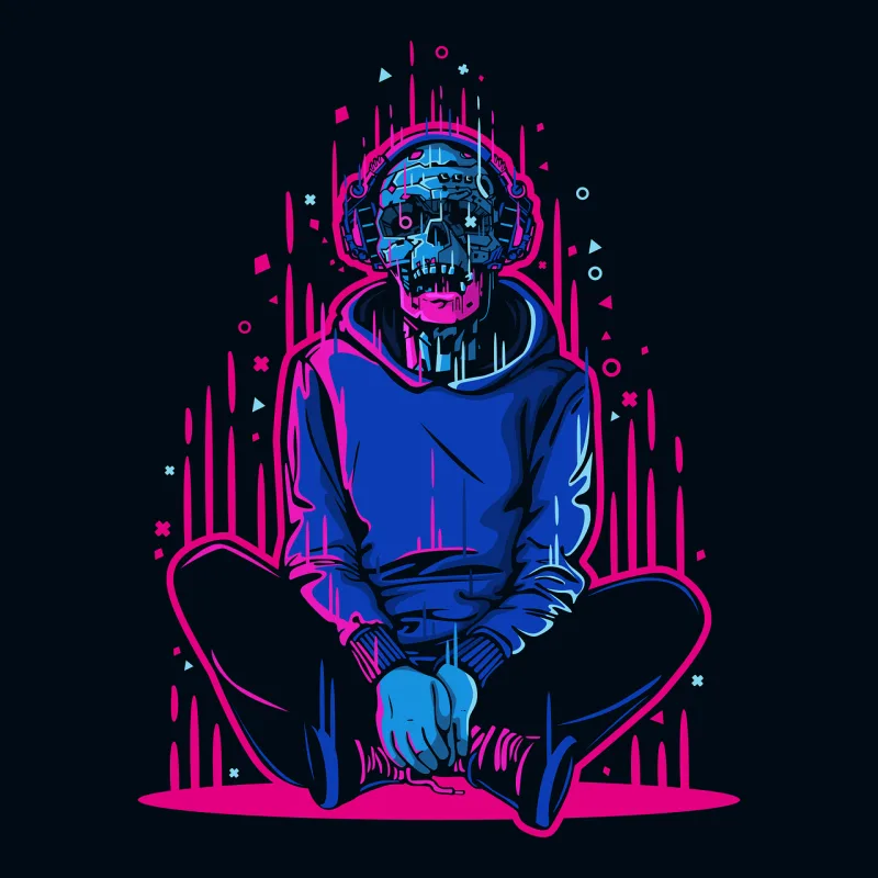Cyberpunk Cyber Hackers Stickdatei – Kinder