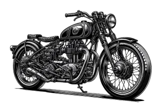 Classic motorcycle Vintage bike Retro motorcycle Stickdatei