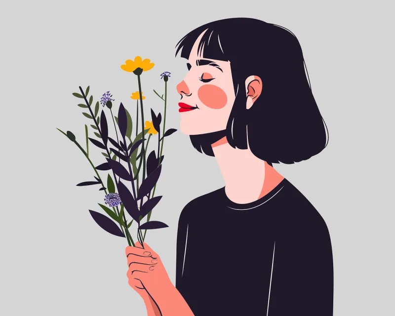 Ai generated Woman Flowers Stickdatei – Blumen