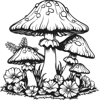 Ai generated Mushrooms Toadstools Stickdatei