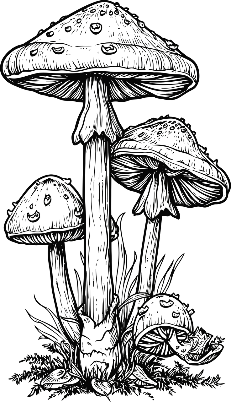 Ai generated Mushrooms Toadstools Stickdatei – Natur