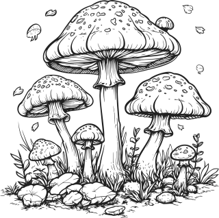 Ai generated Mushrooms Toadstools Stickdatei