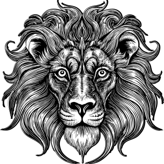 Ai generated Lion Line art Stickdatei