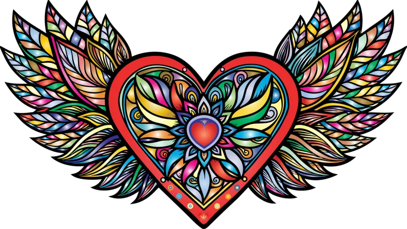 Heart Love Wings Stickdatei – Herzen & Liebe