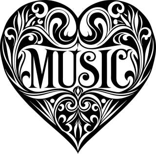 Ai generated Music Heart Stickdatei
