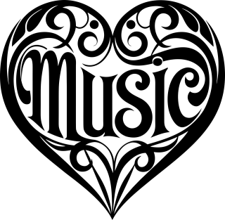 Ai generated Music Heart Stickdatei