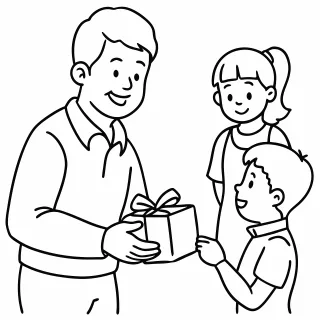 Father Gift Present Stickdatei