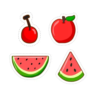Watermelon Apple Fruit Stickdatei
