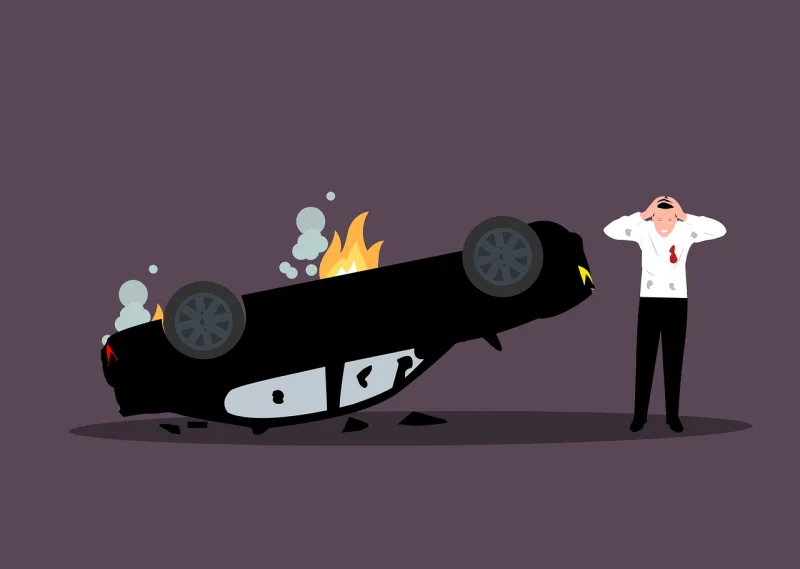 Car accident Car wreck Car crash Stickdatei – Fahrzeuge
