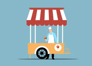 Ice cream Cart Cafe Stickdatei