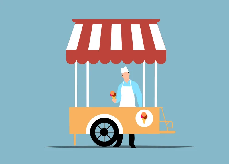 Ice cream Cart Cafe Stickdatei – Essen & Trinken